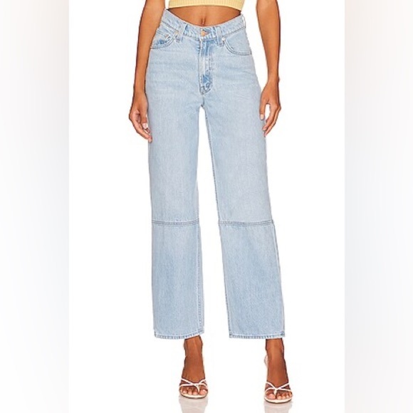 Mother high waist double stack seamed ankle jeans just a nibble sz 25